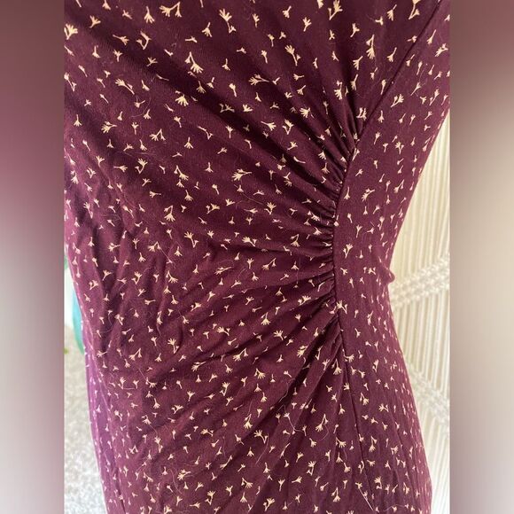 LOFT Ann Taylor Petites Women’s Red Flexible Dandelion Print Dress Size SP - Picture 5 of 9